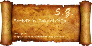 Serbán Zakariás névjegykártya
